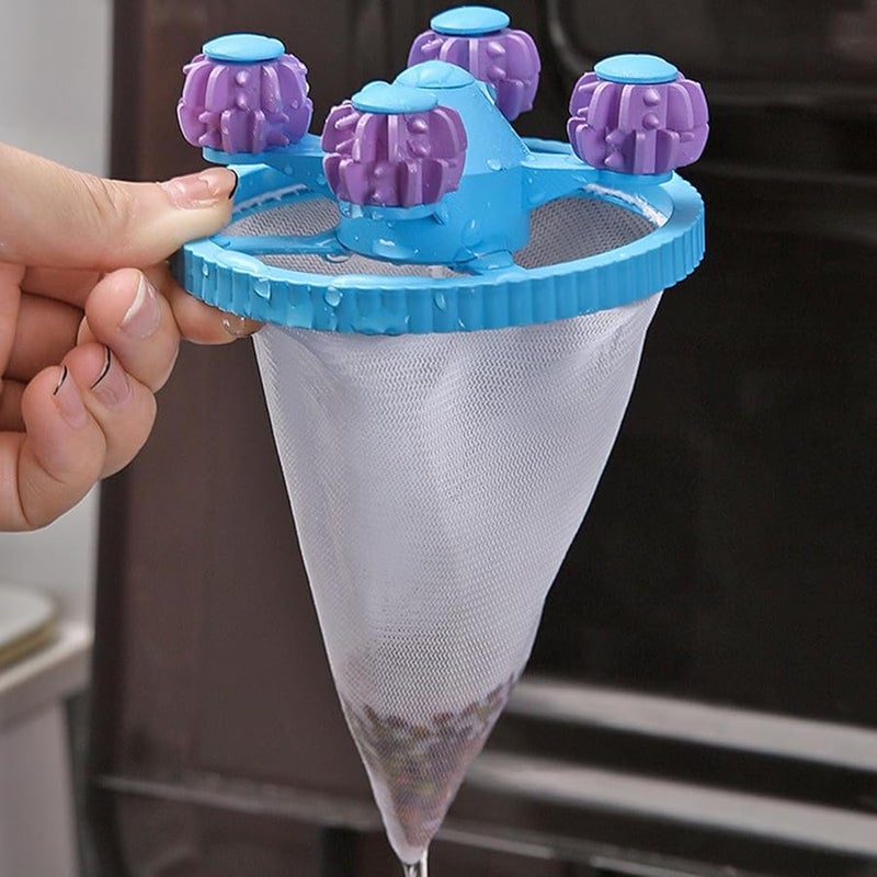 كيس شبكي أزرق للغسالة لاحتجاز الشعر وإزالة الوبر والجزيئات - Image 4